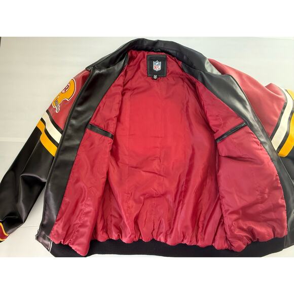 NEW NFL Team Apparel REDSKINS Retro 
1970 Vintage Logo Faux Leather Jacket - Picture 3 of 11